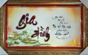 tranh thư pháp chữ gia đình