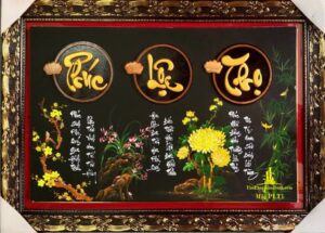 tranh thư pháp chữ phúc lộc thọ