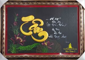 tranh thư pháp chữ tâm