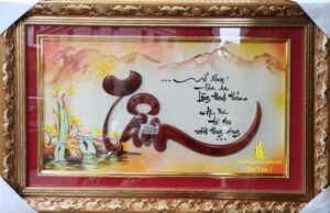 tranh thư pháp chữ tâm