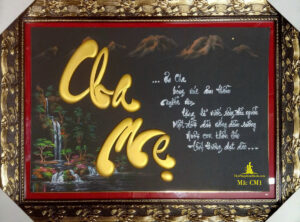 tranh thư pháp chữ cha mẹ