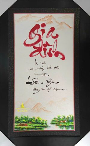 tranh thư pháp chữ gia đình