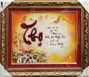 tranh thư pháp chữ thọ