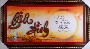 tranh thư pháp chữ gia đình