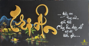 tranh thư pháp chữ tri ân