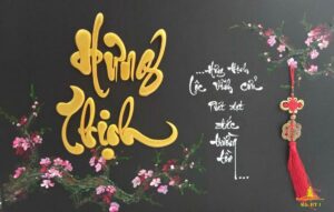 tranh thư pháp chữ hưng thịnh