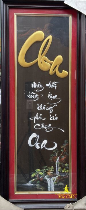 tranh thư pháp chữ cha