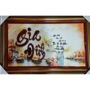 tranh thư pháp chữ gia đình