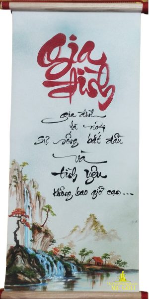 liễn thư pháp chữ gia đình