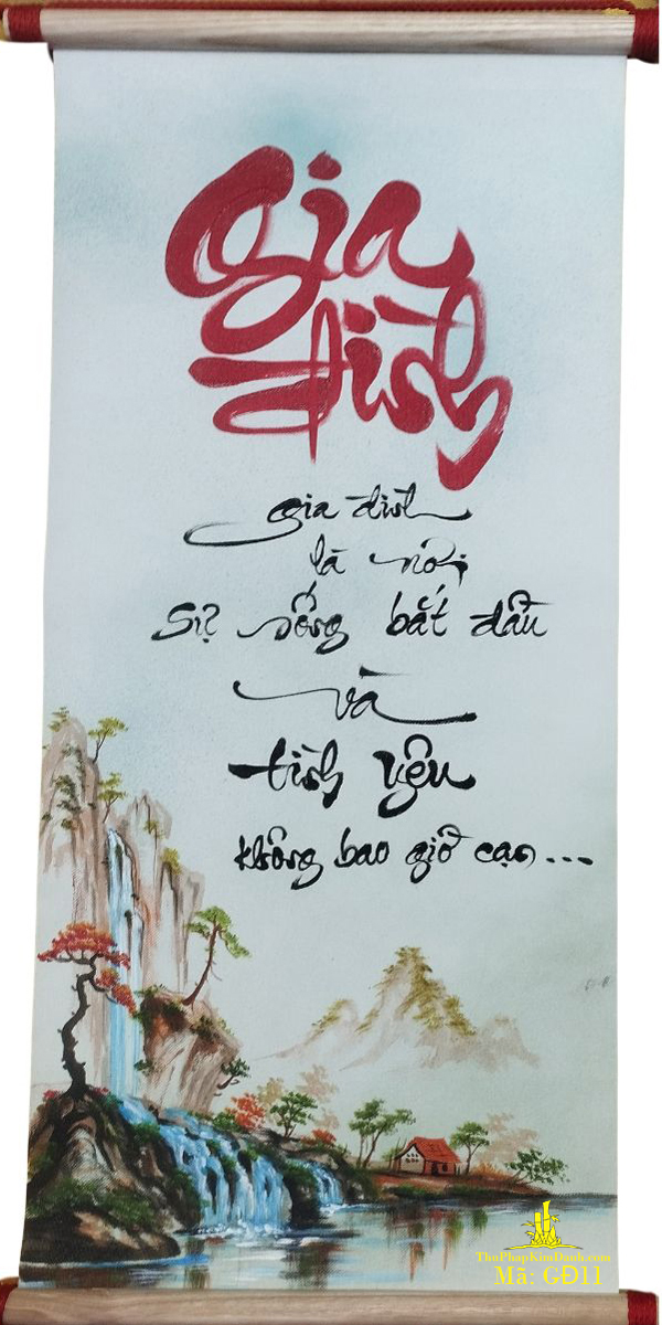 liễn thư pháp chữ gia đình