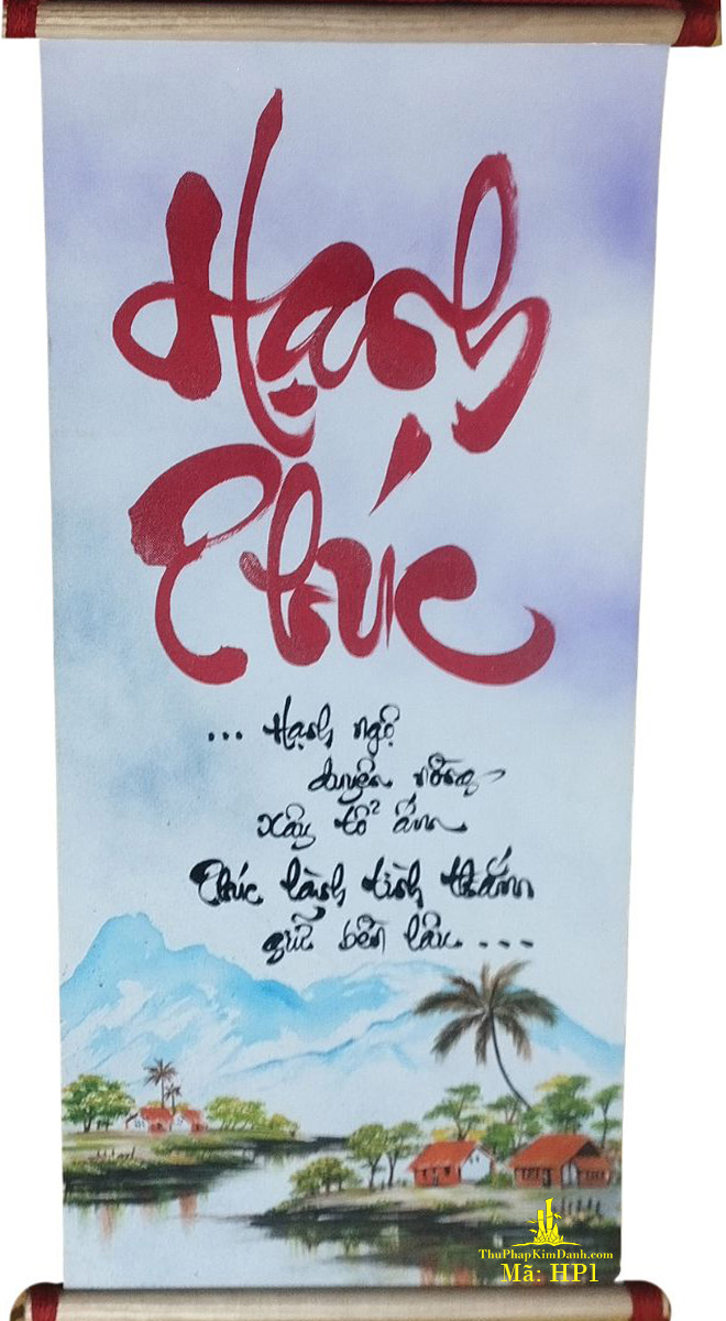 liễn thư pháp chữ hạnh phúc